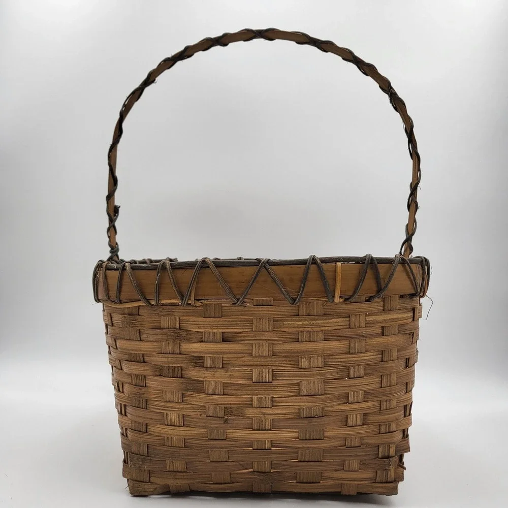 Vintage Woven Bamboo Radish Basket Cottagecore Garden Decor Philippines